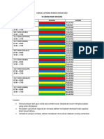 Jadual Latihan Rumah Sukan 2022