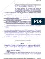 Regulamento técnico de implementação de resultados de análises