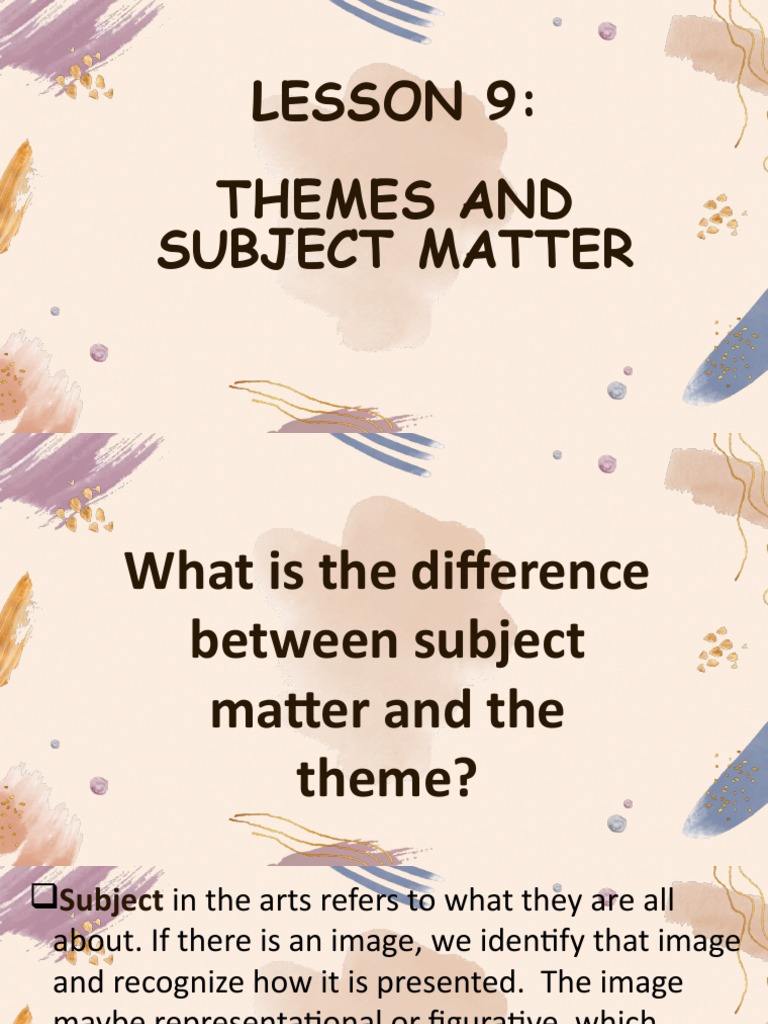 Theme vs. Subject Matter in Art | PDF