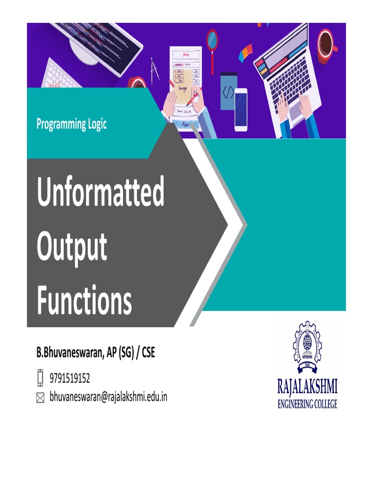 09-Unformatted Output Functions | PDF | String (Computer Science ...
