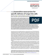 Photosensitive Nanocarriers For Specific Delivery of Cargo Into Cells