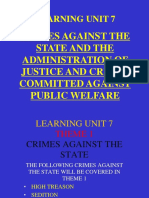 Spof 6211 Learning Unit 7 Powerpoint Slides - Crimes Against The State and Administration of Justtice and Public Welfare 2021