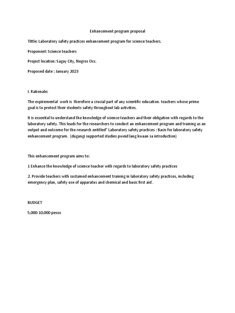 Science Teachers' Lab Safety Program | PDF | Science & Mathematics ...