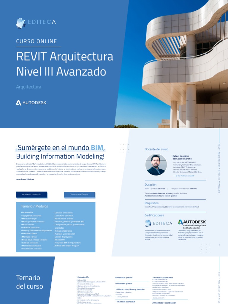 Curso Online Avanzado de Revit Arquitectura | PDF | Autodesk Revit ...