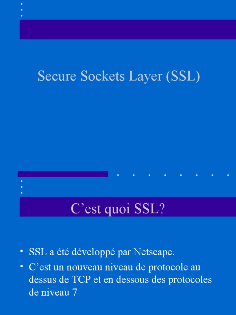 Secure Sockets Layer (SSL) | PDF | Sécurité de la couche de transport ...