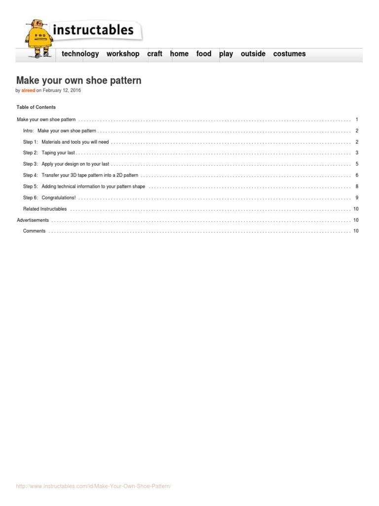 DIY Shoe Pattern Creation Guide | PDF | Shoe | Seam (Sewing)