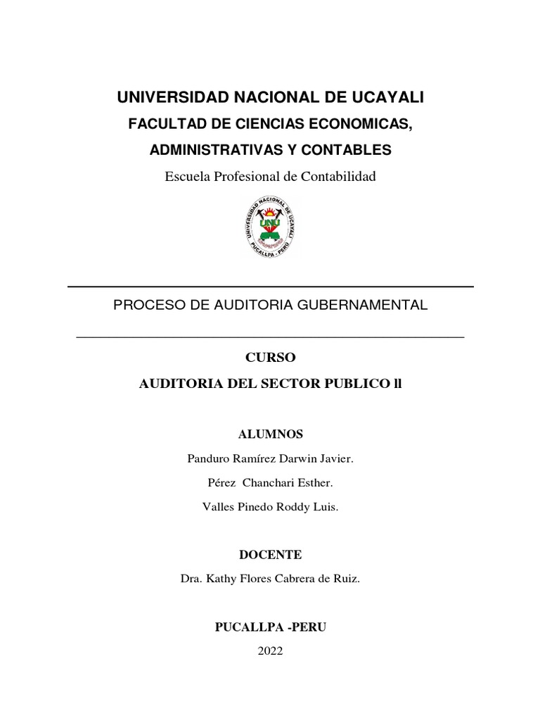 Etapas de la Auditoría Gubernamental | PDF | Auditoría | Contralor