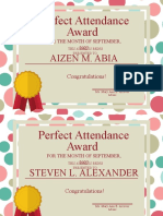 Green Perfect Attendance Award Certificate (Autosaved)