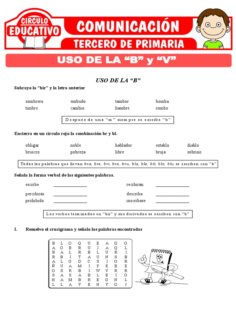Uso de la B y V en Tercer Grado | PDF