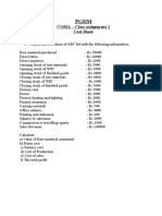 ABC Ltd Cost Sheet Assignment