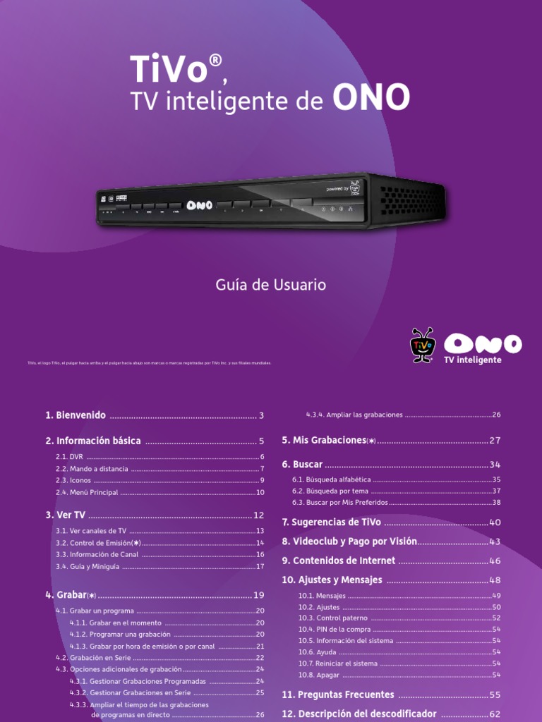 Manual Usuario Tivo PDF Grabadora de vídeo digital Televisión