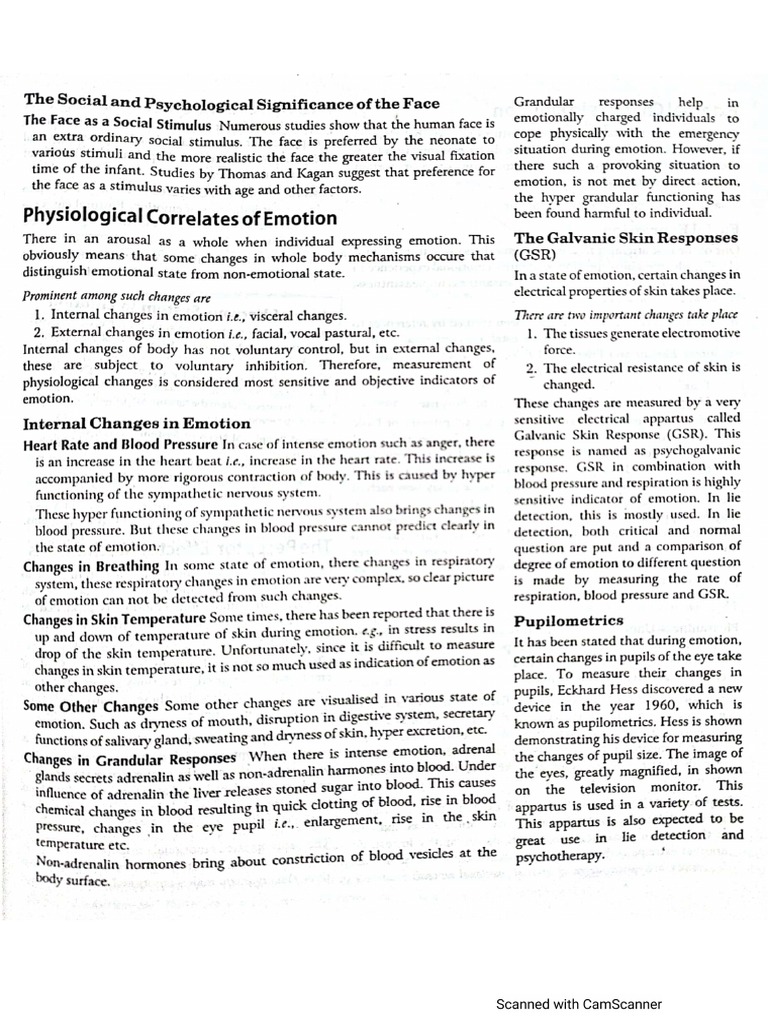 Physiological Correlates of Emotion | PDF