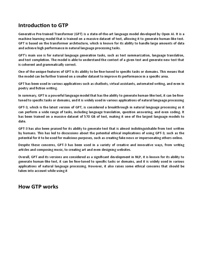 Overview of GPT and Its Applications | PDF | Computer Science | Applied ...