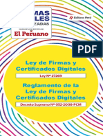 Ley de Firmas y Certificados Digitales Reglamento de La Ley de Firmas y Certificados Digitales