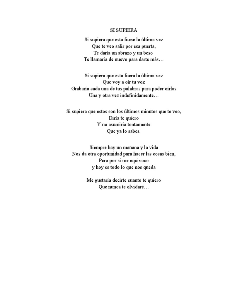 Si Supiera | PDF | Poesía