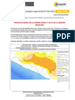 Aviso Meteorológico DZ 6 #019-2023 NIVEL NARANJA Precipitaciones en La Región Arequipa