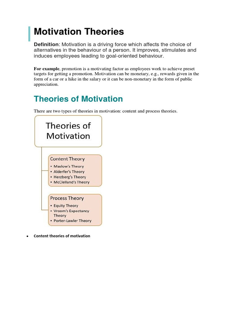 Motivation Theories | PDF | Motivational | Motivation