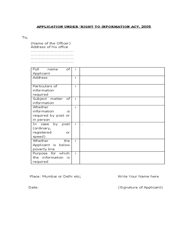 Rti format pdf
