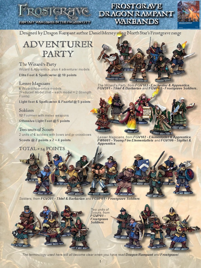 Frostgrave Dragon Rampant Warbands PDF Magician (Fantasy) Fantasy