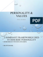 Topic 2 - Personality & Values
