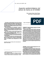 Aspectos Epidemiológicos Del Cáncer de Mama en El CASMU