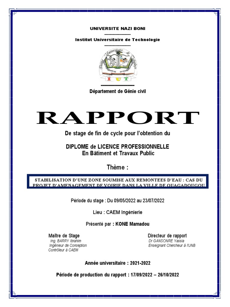 Rapport Final À Imprimer 2 PDF 2 | PDF | Fondation (construction ...