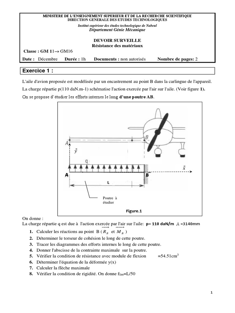 Exercices sur la charge répartie RDM | PDF