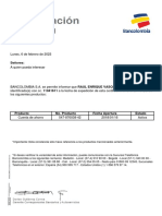 Bancolombia certificación productos Raul Vasquez