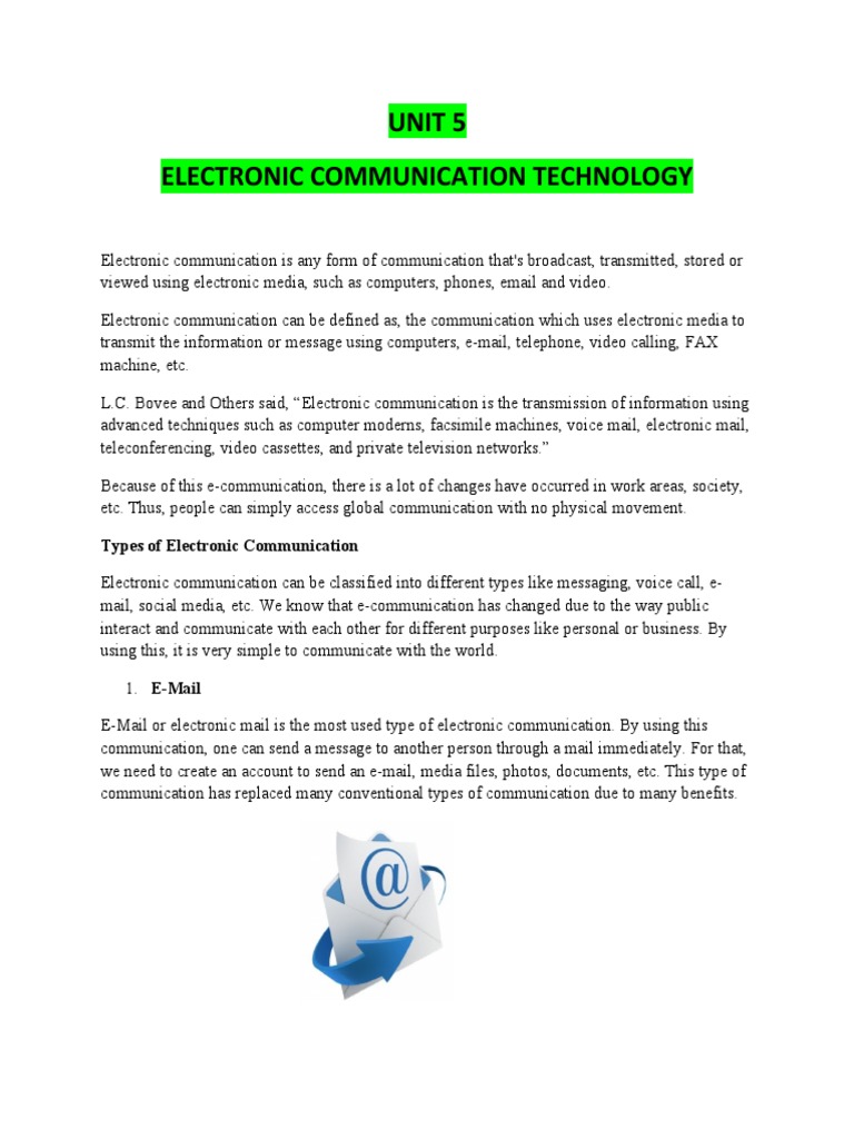 Understanding Modern Electronic Communication A Comprehensive Review