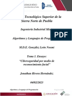 Ensayo (Tema 1) Ciberseguridad Mediante Reconocimiento Facial