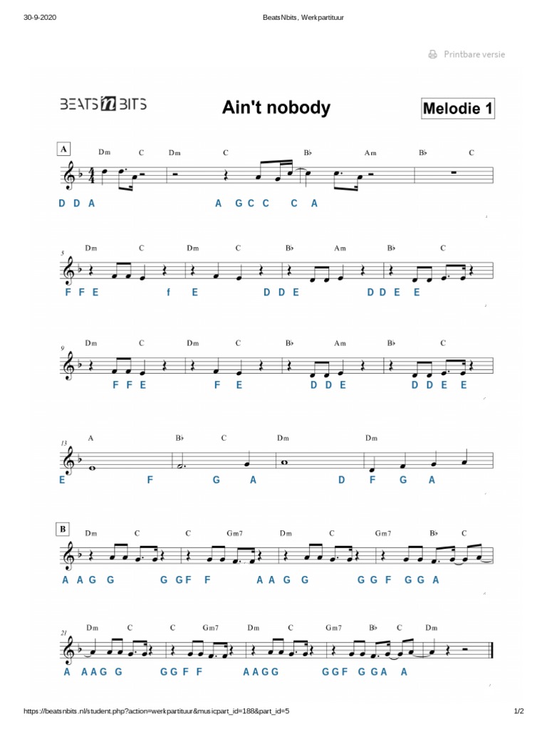 BeatsNbits, Werkpartituur | PDF