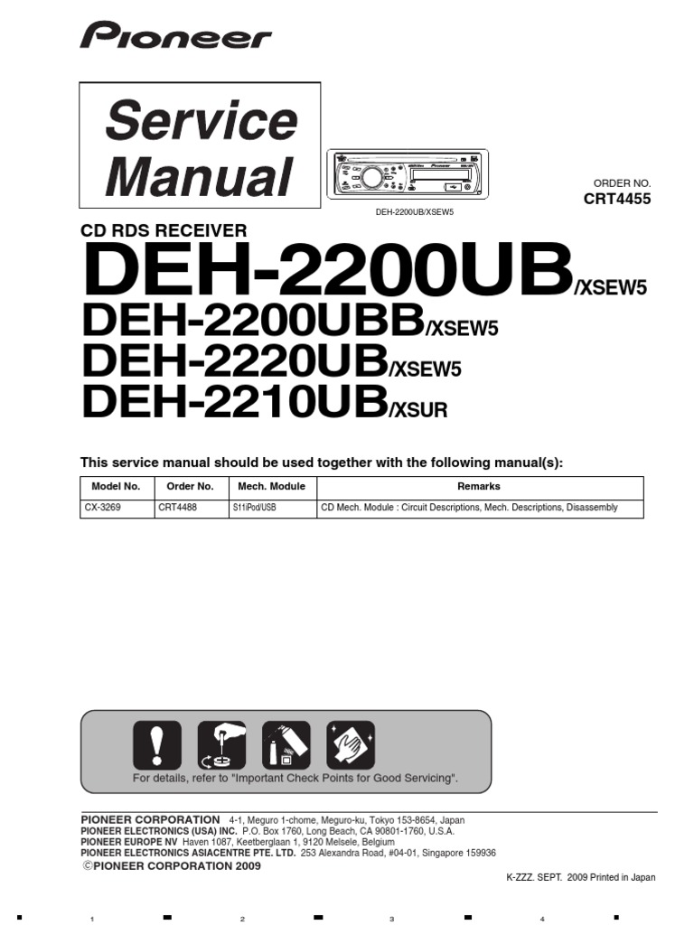 Pioneer Deh 2200ub Deh 2220ub Deh 2210ub | PDF | Laser | Electrical ...