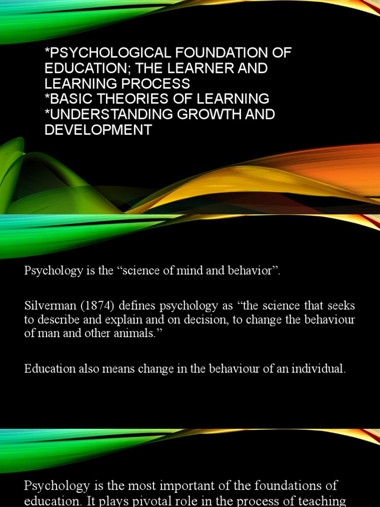 Psychological Foundation of Education EDUC 203 PDF Learning