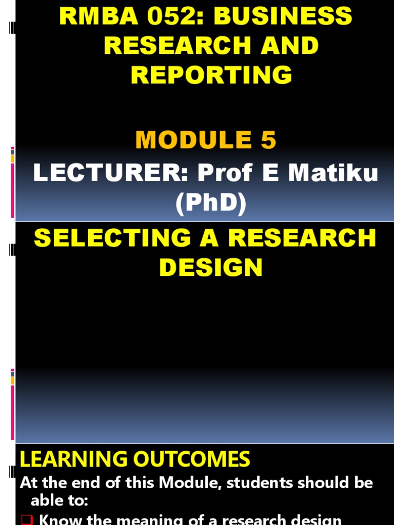 Selecting an Effective Research Design | PDF | Survey Methodology ...