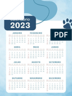 Calendario 2023 para Imprimir Azul