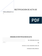 DEMANDA DE RECTIFICACION DE ACTA DE NACIMIENTO - Derechomexicano - Com.mx