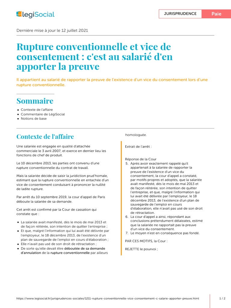 Vice Du Consentement Rupture Conventionnelle – ZYYYKY