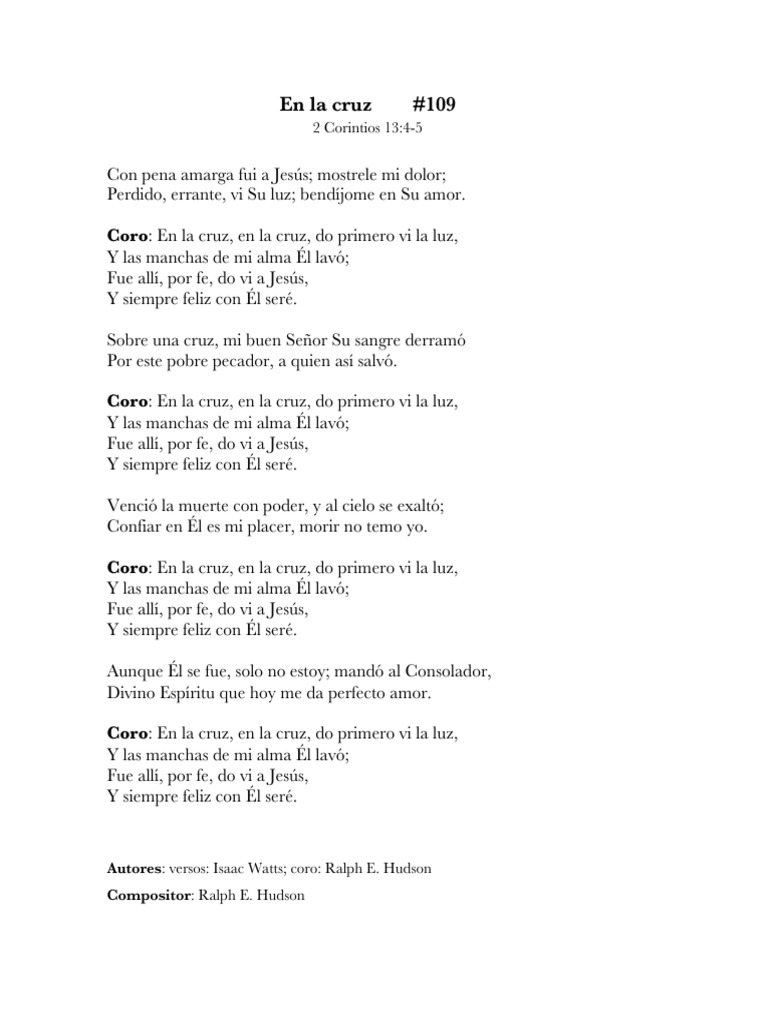 En La Cruz Letra Pdf