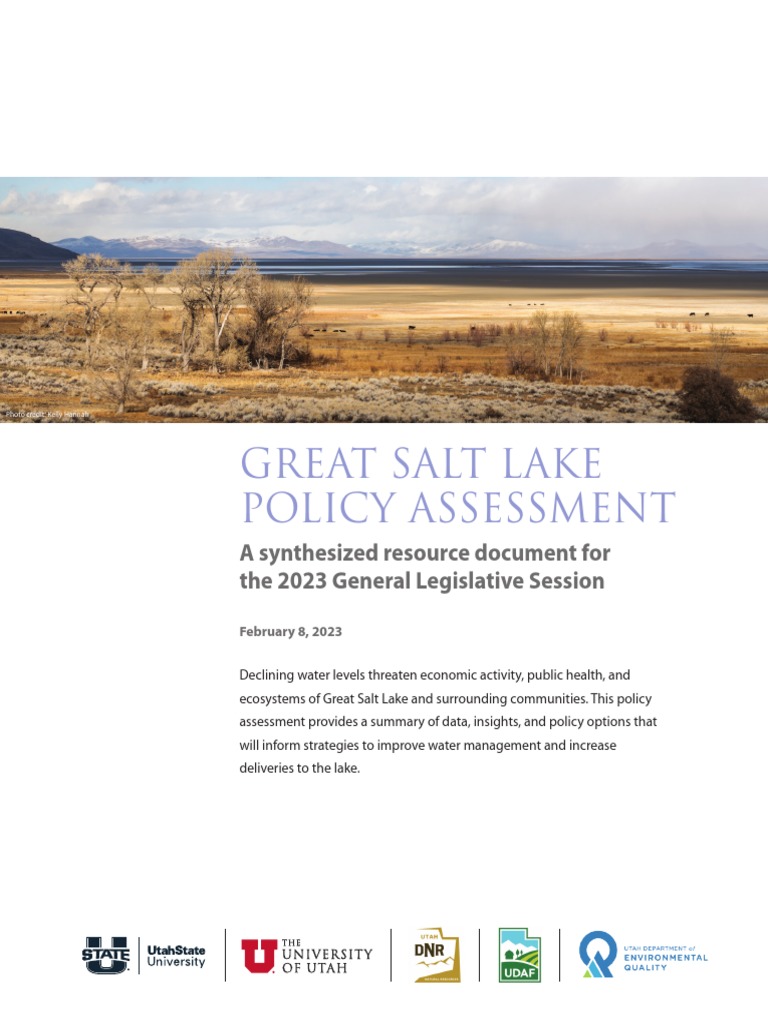 Great Salt Lake Policy Assessment Report | PDF | Water | Earth Sciences