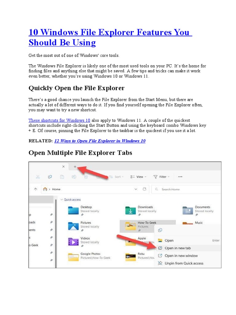 10 Windows File Explorer Features You Should Be Using | PDF | Windows