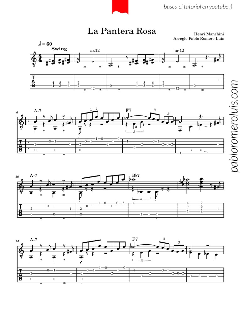 La Pantera Rosa: Arreglo Musical | PDF