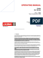 Operating Manual: Cutter KU 130 AC