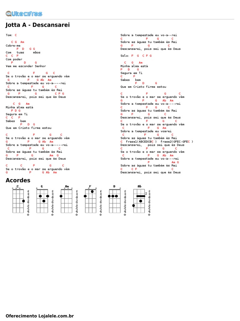 Jotta A Descansarei (Uke Cifras) PDF Crença e doutrina religiosa