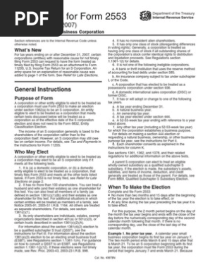 Form 2553 Instructions S Corporation Irs Tax Forms