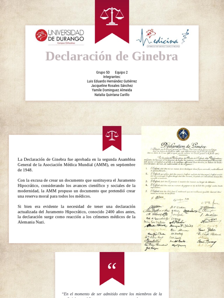 Declaracion de Ginebra PDF Medicina Violación