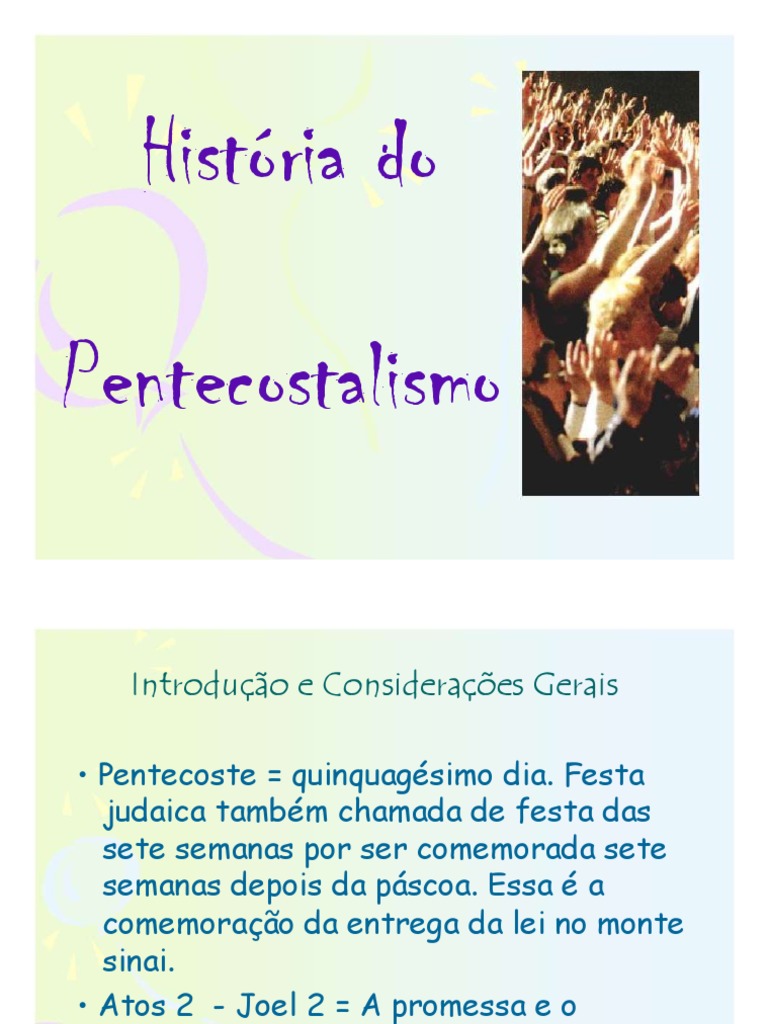História Do Pentecostalismo Pdf Pentecostalismo Famílias