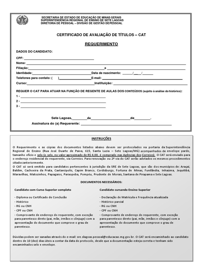 Cat Requerimento Pdf