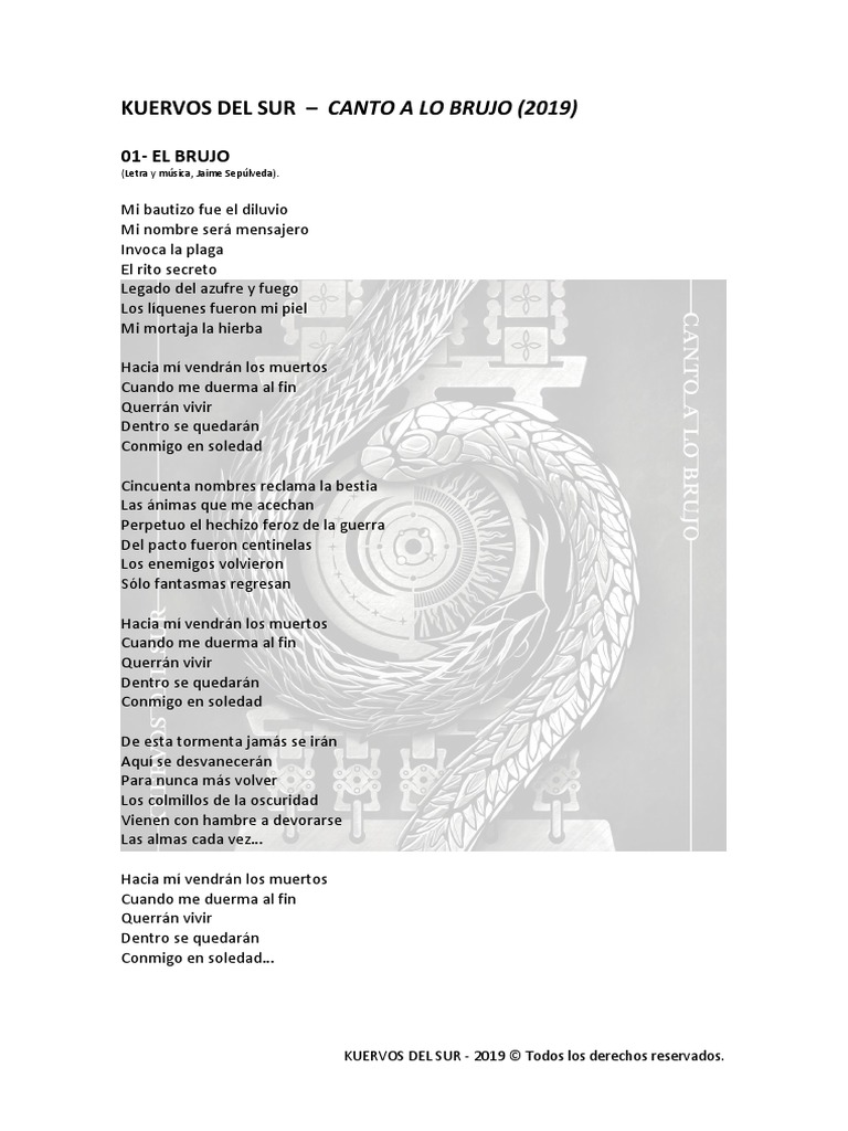 letrascantoalobrujokuervosdelsur1 PDF Naturaleza