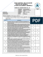 Universidad Central Del Ecuador Centro de Química Laboratorio de Química General I Informe de Laboratorio No. 10