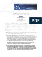 SUMMARY of Tempting Armageddon: The Likelihood of Russian Nuclear Use Is Misconstrued in Western PolicyTempting Armageddon in Russia Ukraine War